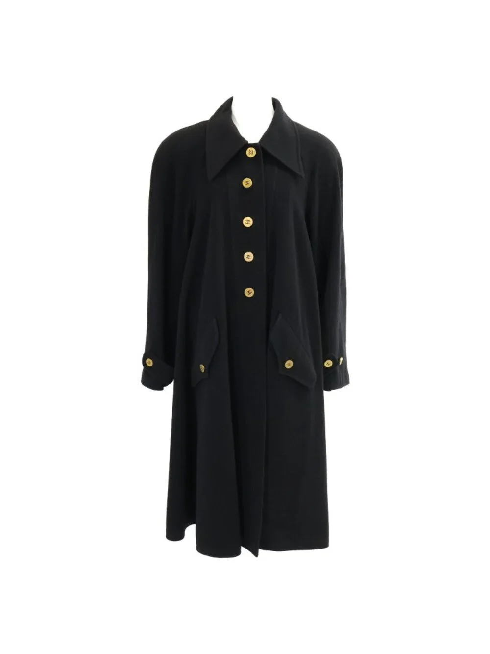 Chanel 94A CC Logo Button Cashmere Long 38